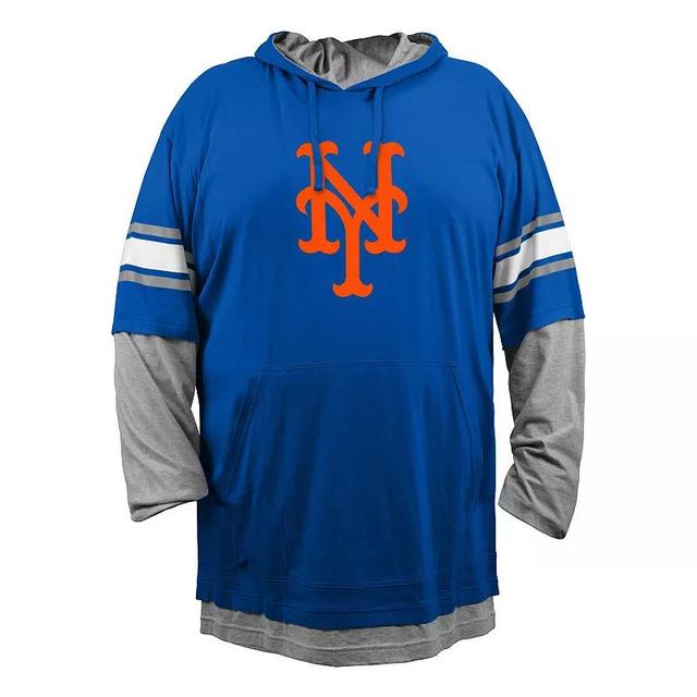 Mens New Era Royal New York Mets Big & Tall Twofer Pullover Hoodie Product Image