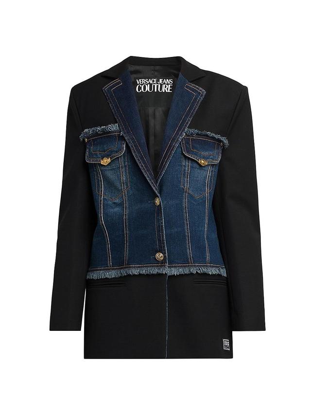 Womens Denim Suit Jacket Product Image