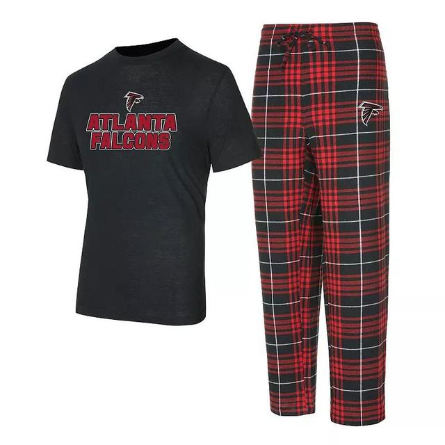 Mens Concepts Sport /Red Atlanta Falcons Vector T-Shirt & Flannel Pants Sleep Set Product Image