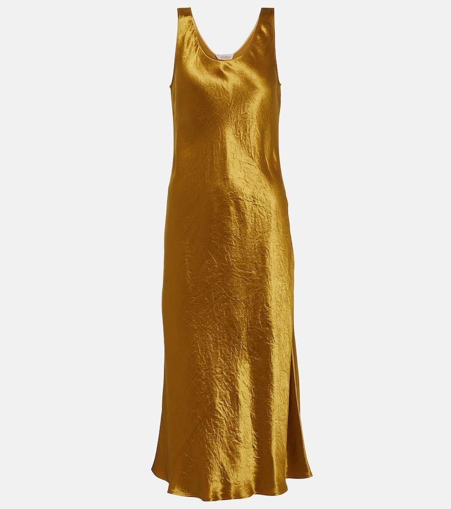 Leisure Talete Satin Slip Dress In Yellow Product Image