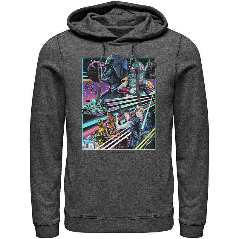 Mens Star Wars Neon Rebel Alliance Poster Hoodie Med Grey Product Image