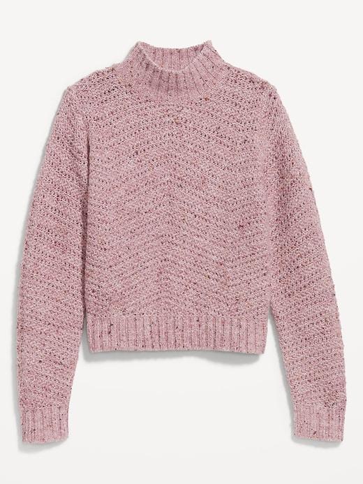 Mock-Neck Crop Sweater Product Image