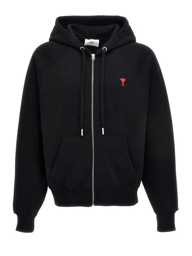 Ami Paris Adc Zipped Hoodie Clothing In Black Product Image