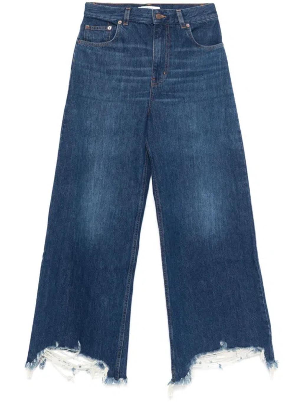 CHLOÉ Cropped Wide-leg Jeans In Blue Product Image