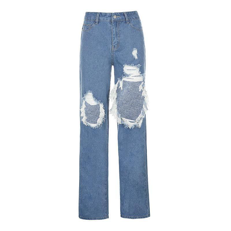 Distressed Straight Leg Jeans Product Image