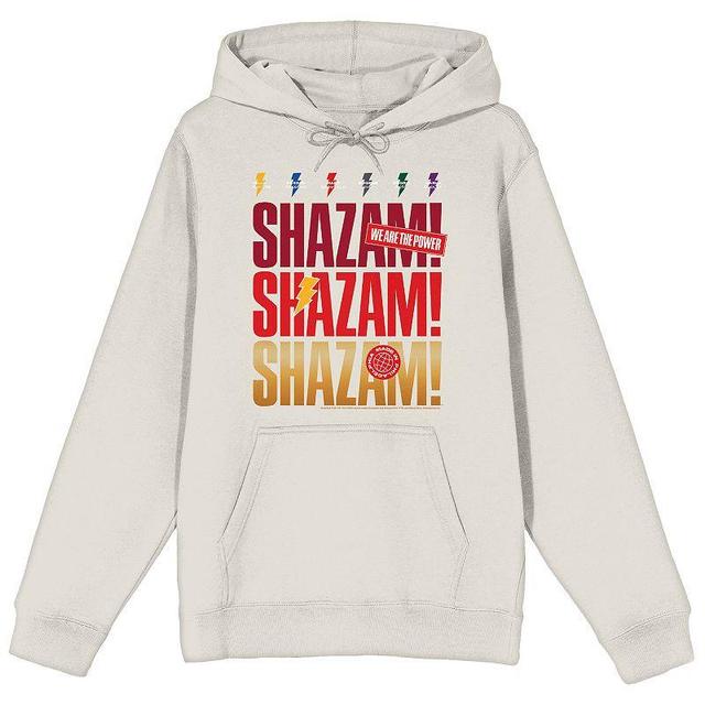 Mens DC Comics Shazam 2 Fury Of The Gods We Are The Power Graphic Hoodie Beige Product Image