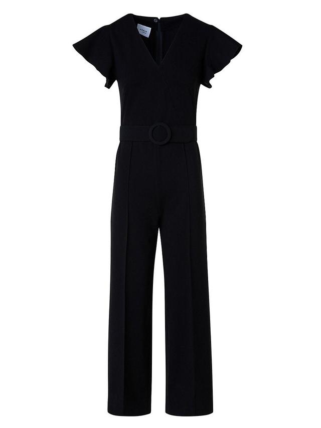 Womens Jersey Tie-Waist V-Neck Jumpsuit Product Image