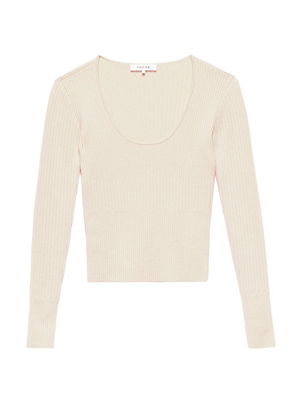 Womens Ribbed Cashmere-Blend Sweater Product Image