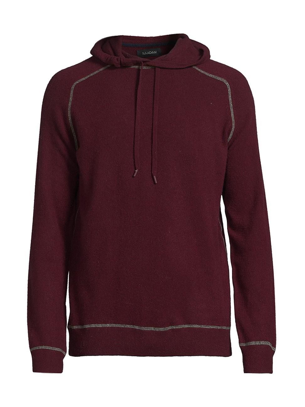 Mens Contrast-Trimmed Cashmere Hoodie Product Image