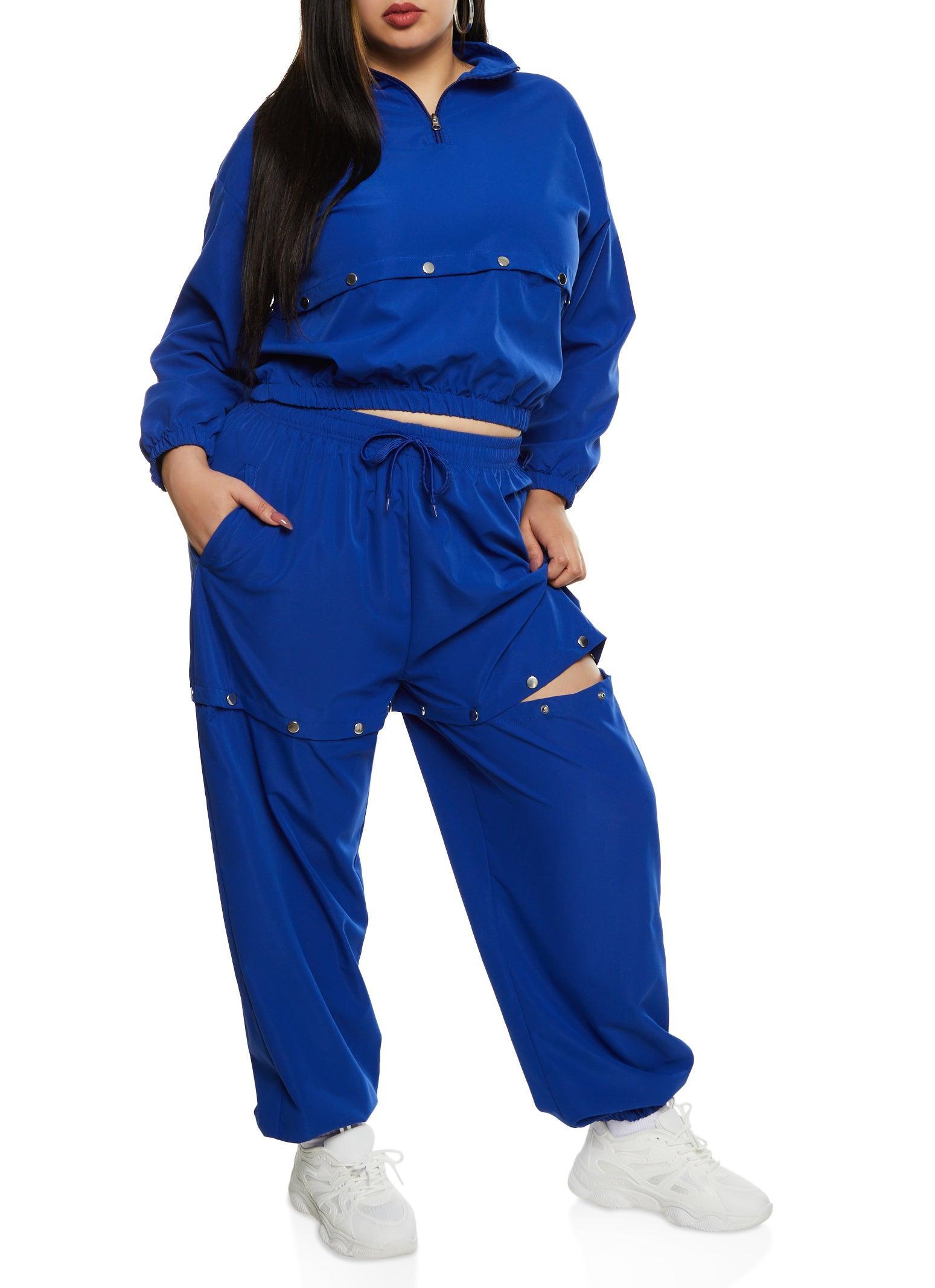 Womens Plus Size Snap Button Tear Away Joggers Product Image