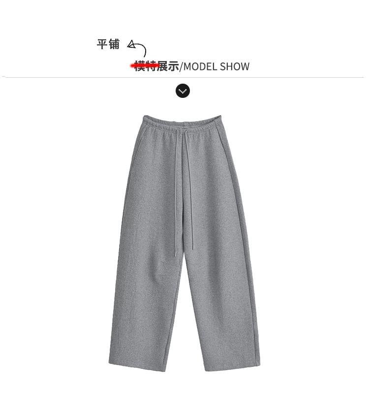 Drawstring Low-Rise Straight-Cut Pants Product Image