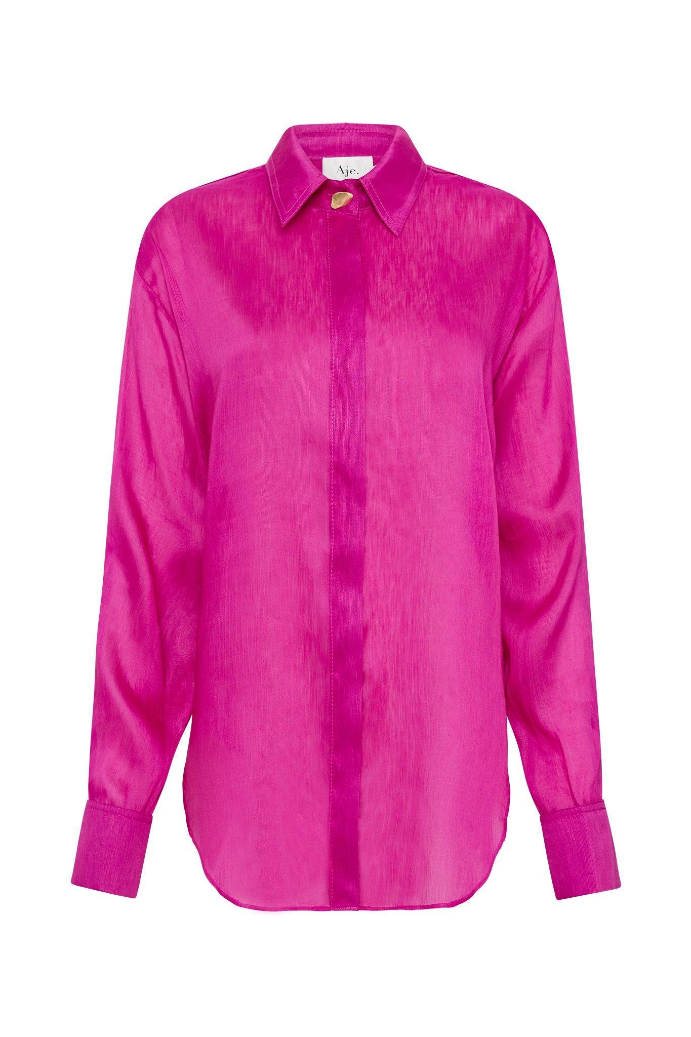 Womens Straight-Fit Button-Front Shirt Product Image