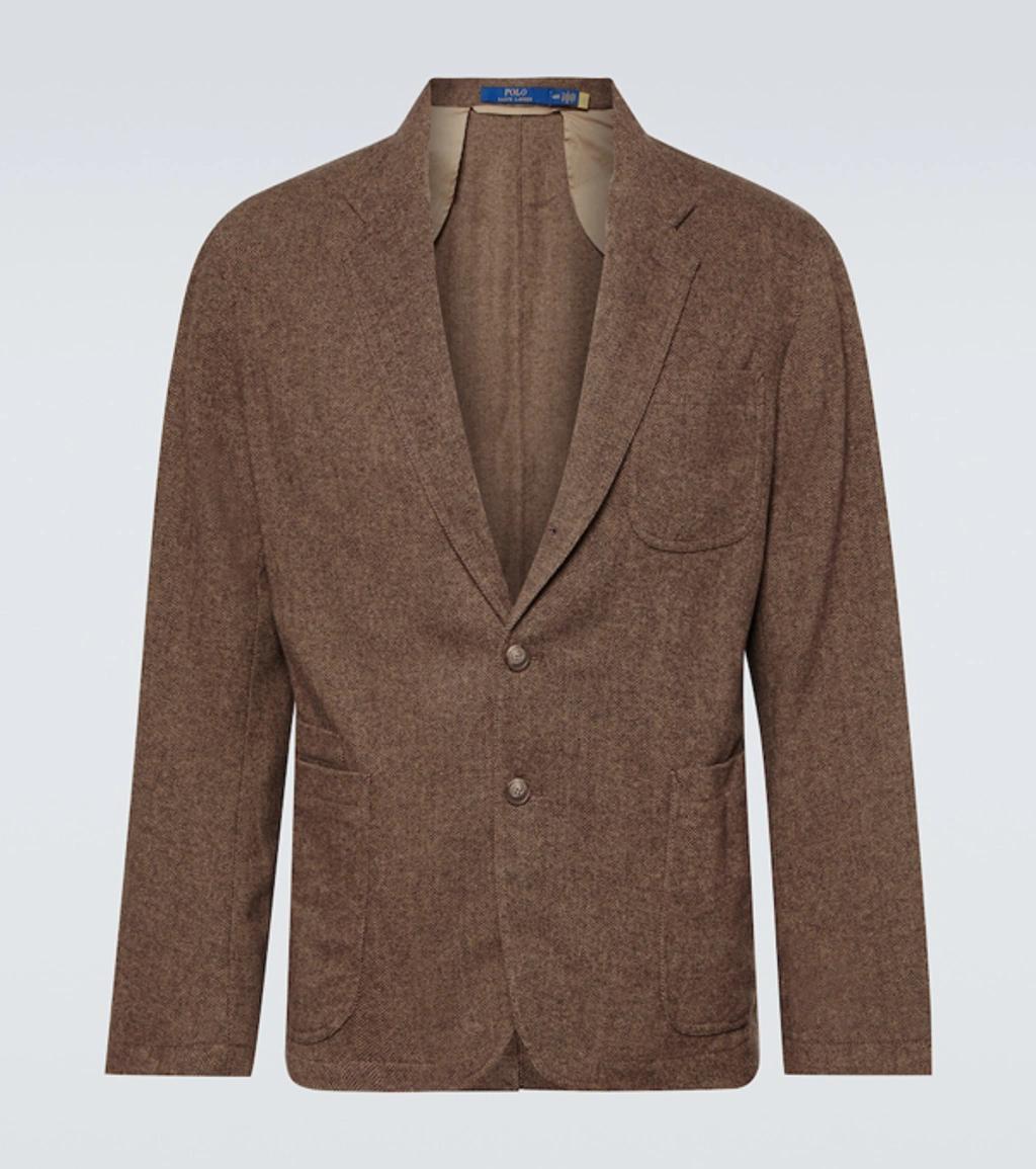 Polo Modern Herringbone Blazer In Brown/tan Product Image