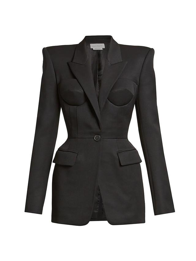 Womens Single-Breasted Wool Jacket Product Image