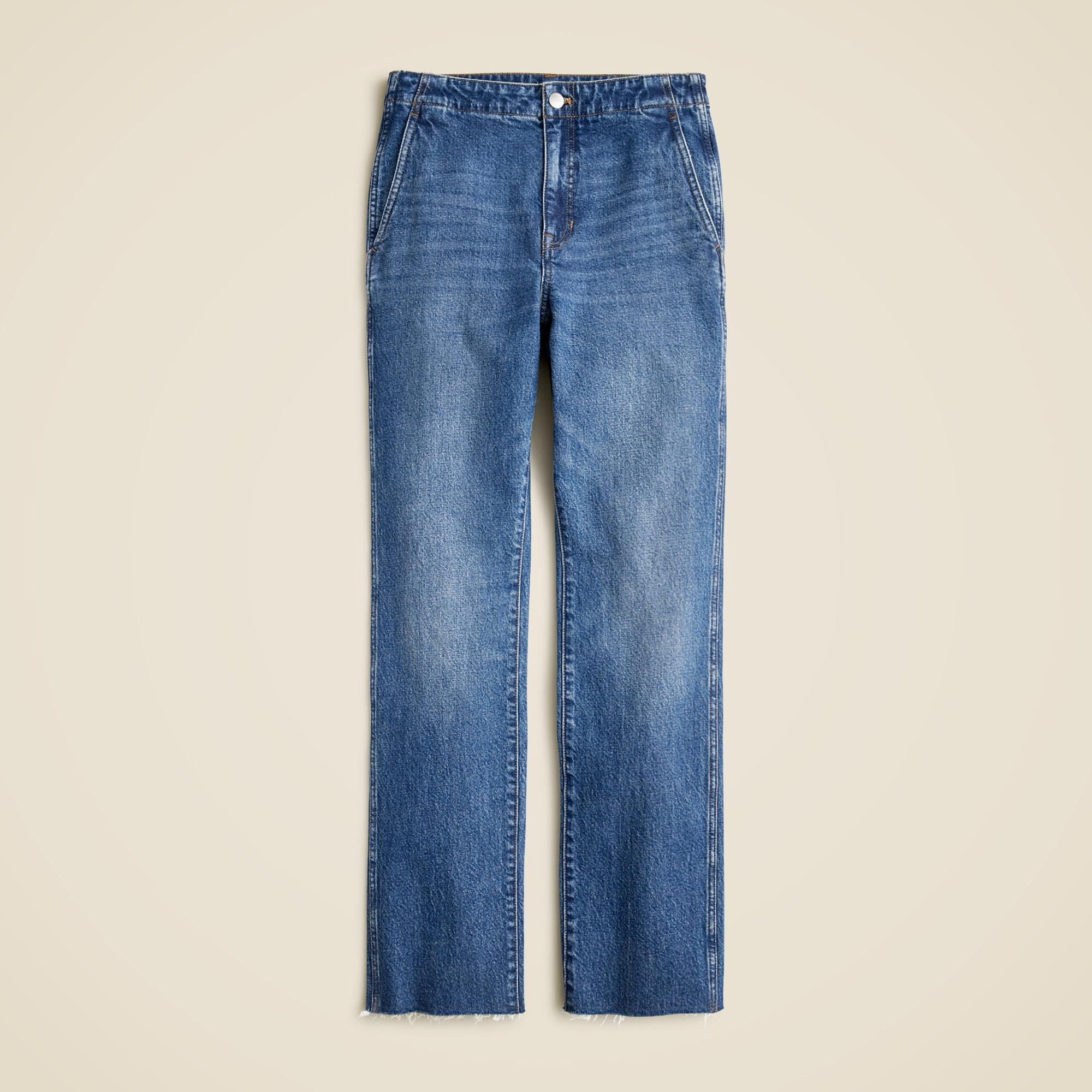 High-rise straight jean with slant pockets in 1996 semi-stretch Product Image