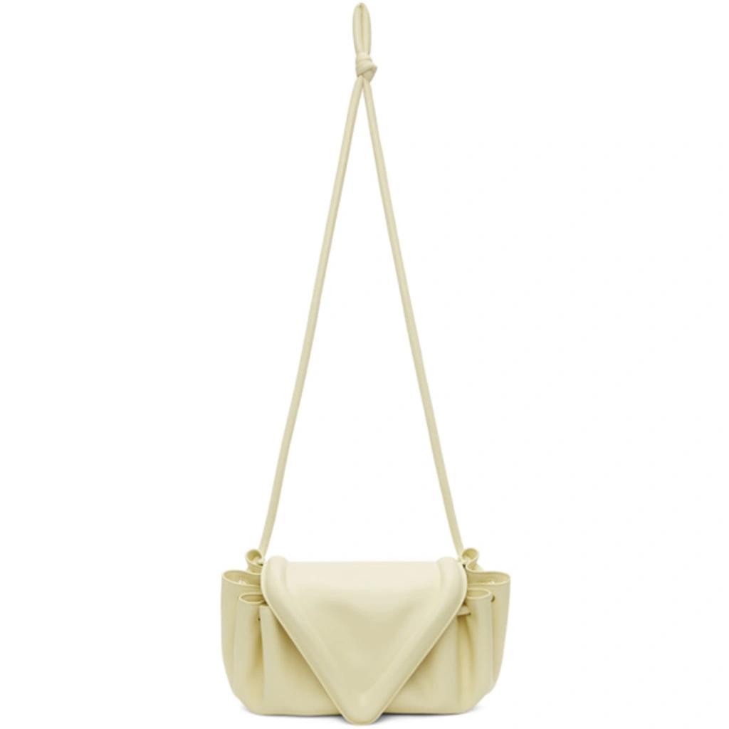 Medium Beak Triangle Flap Leather Shoulder Bag In White Product Image