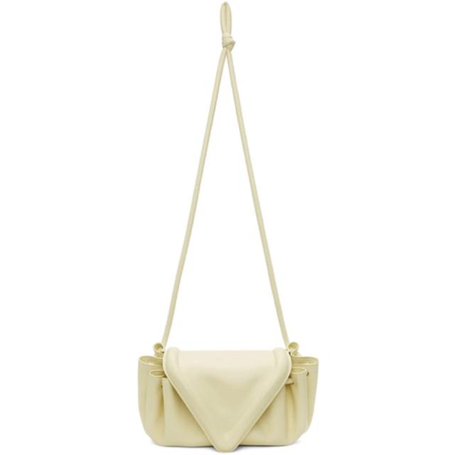 Medium Beak Triangle Flap Leather Shoulder Bag In White Product Image