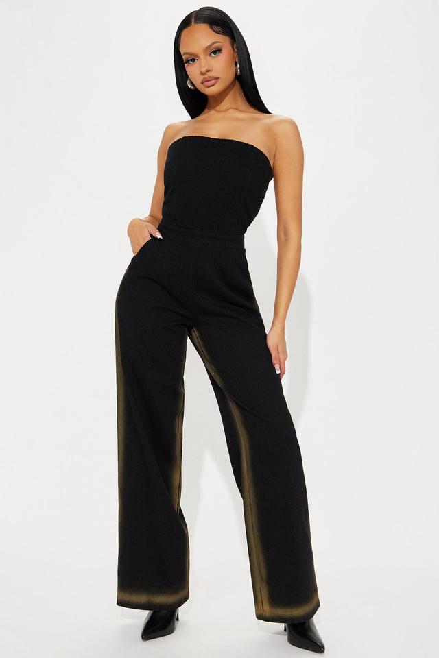 Steal The Night Denim Jumpsuit - Black Product Image