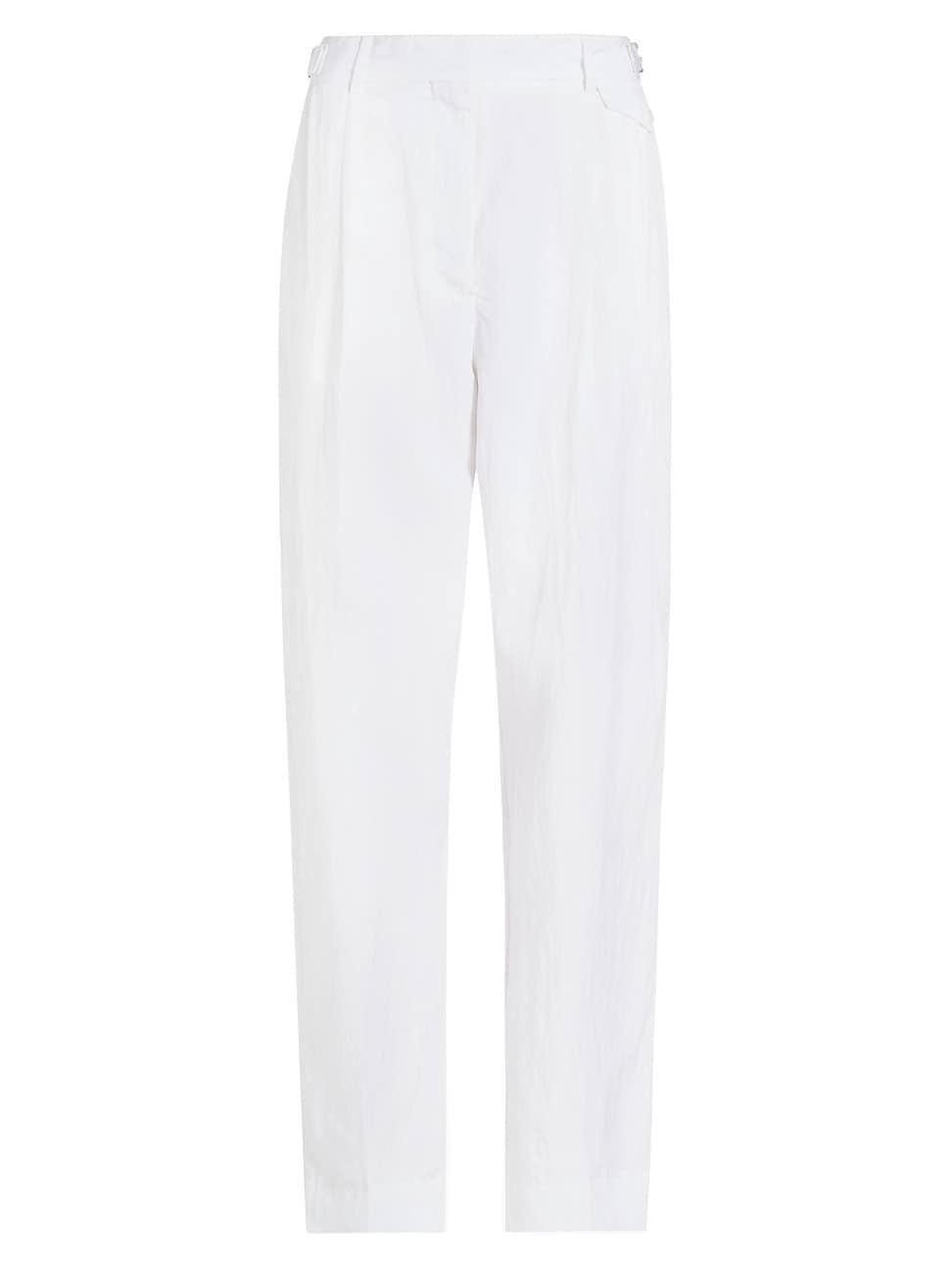 Womens Pleated Wide-Leg Trousers Product Image