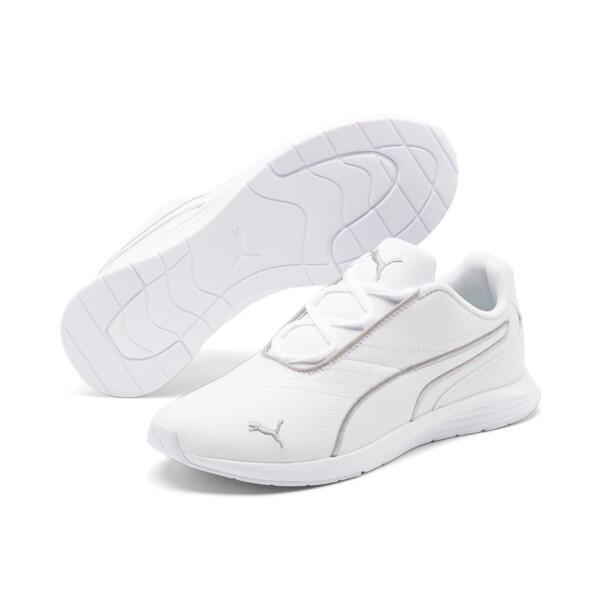 PUMA Ella Lace Up Women's Shoes in White/Silver Product Image