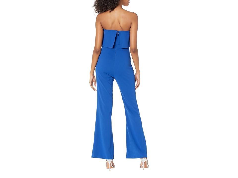 Bebe Strapless Overlay Jumpsuit (Jet ) Women's Jumpsuit & Rompers One Piece Product Image