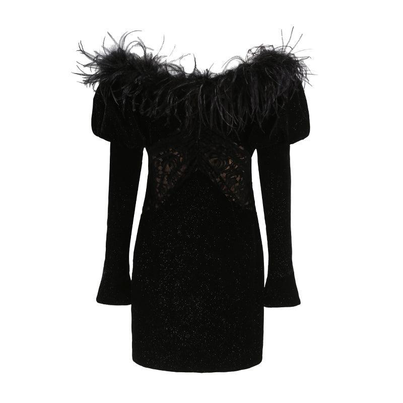 Eve Velvet Dress (Black) (Final Sale) Product Image