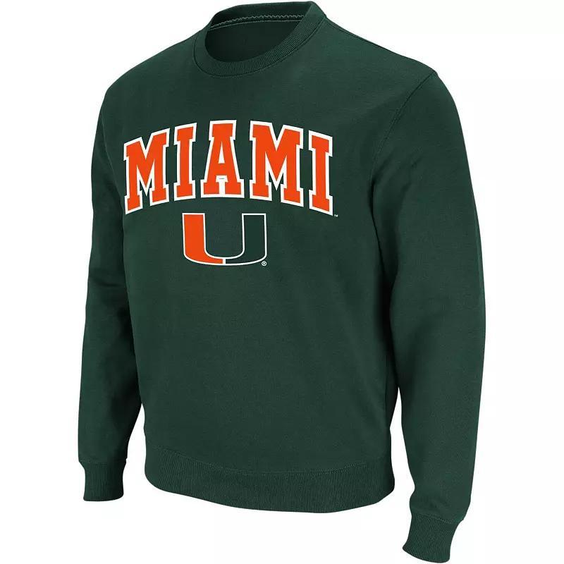 Mens Colosseum Miami Hurricanes Arch & Logo Crew Neck Sweatshirt Product Image