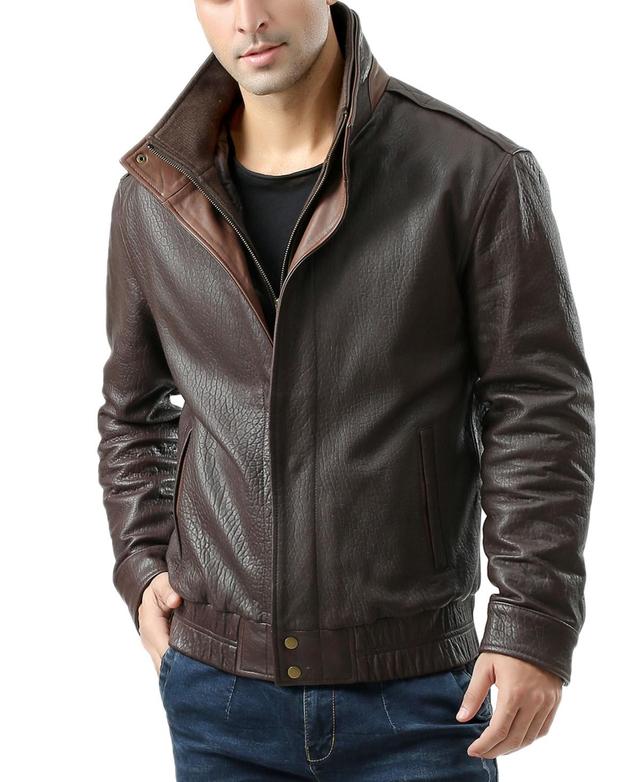 Bgsd Mens Men Brandon Leather Bomber Jacket Product Image