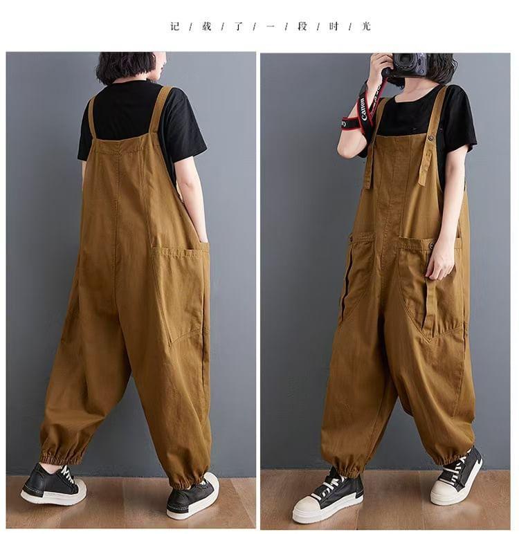 Plain Baggy Cargo Overalls Product Image