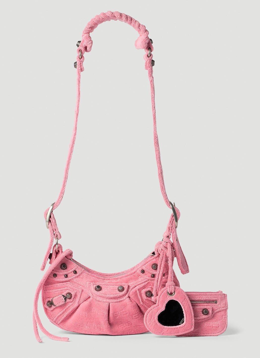 Le Cagole Xs Leather Shoulder Bag In Pink Product Image