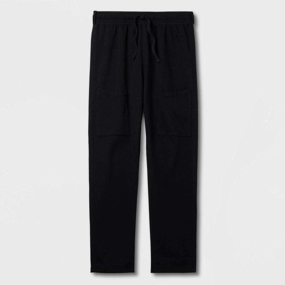 Mens Adaptive Seated Fit Straight Fleece Sweatpants - Goodfellow & Co Black Product Image