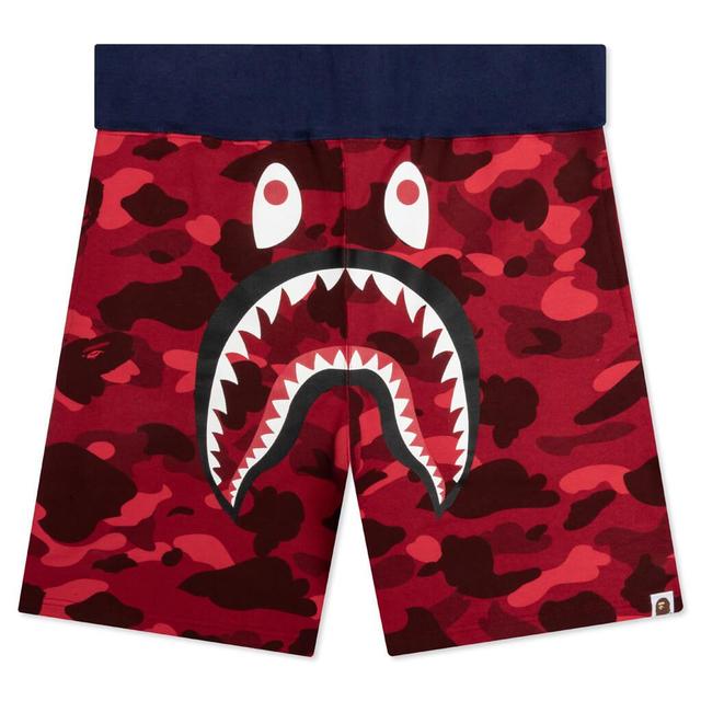 Crazy Camo Shark Sweat Shorts - Red Male Product Image