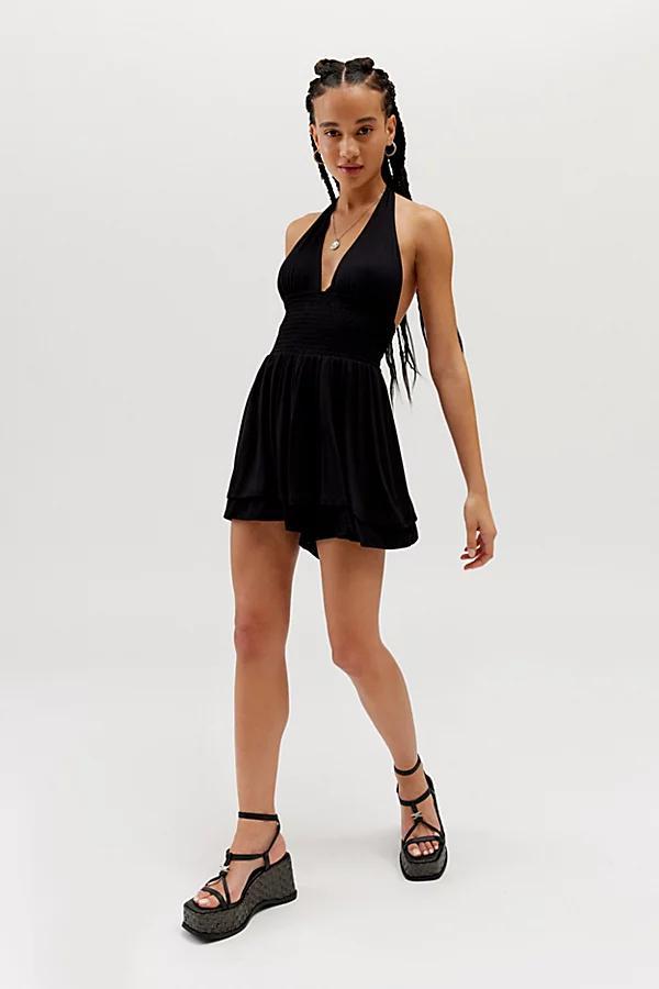 Urban Outfitters UO Arielle Knit Halter Romper Womens at Urban Outfitters Product Image