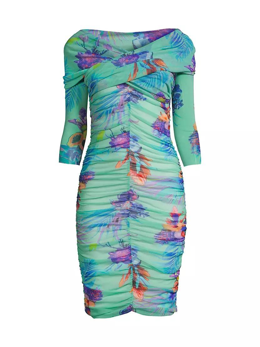 Tropical Ruched Minidress Product Image