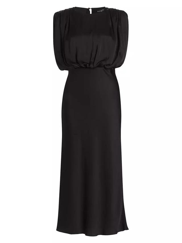 Flora Ruched Sleeveless Midi-Dress Product Image