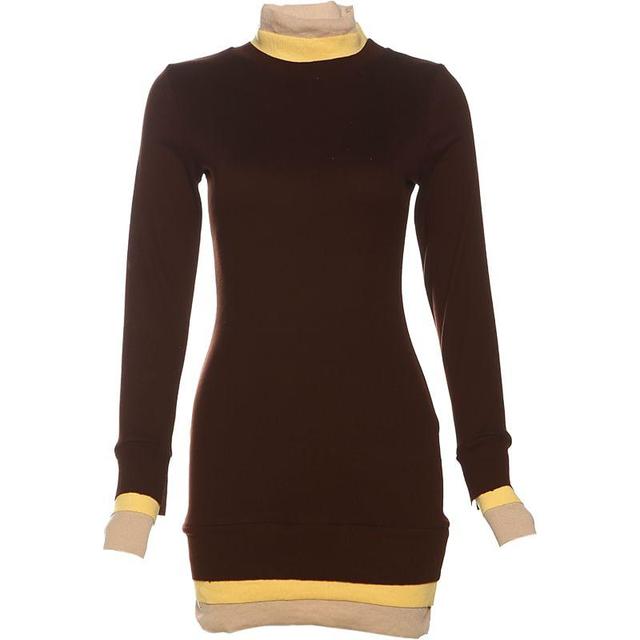 Long-Sleeve Mock Neck Striped Mini Sheath Dress Product Image