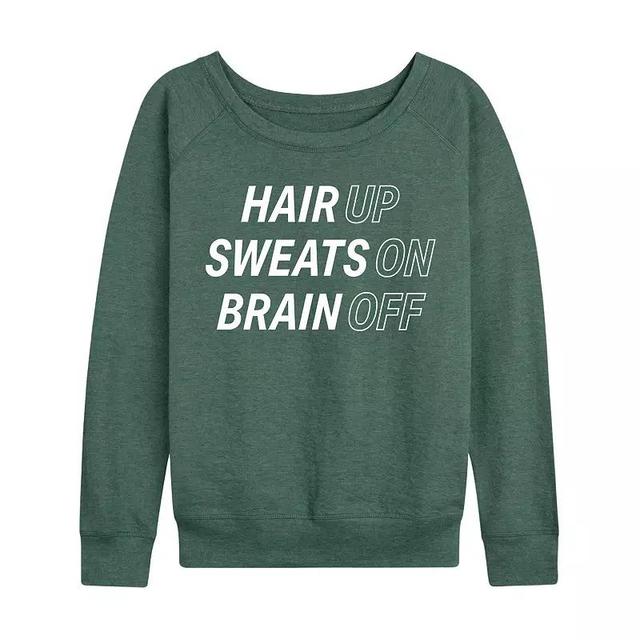 Plus Hair Up Sweats On Brain Off Pullover, Womens Grey Maroon Product Image