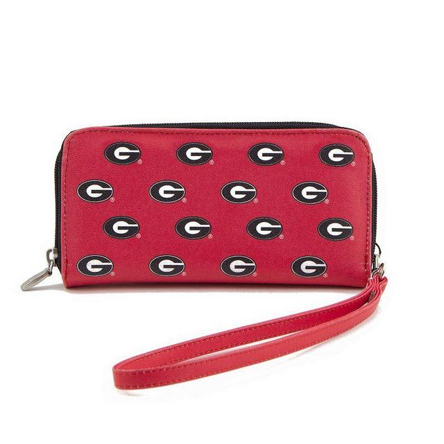 Womens Georgia Bulldogs Zip-Around Wristlet Wallet - Red Product Image