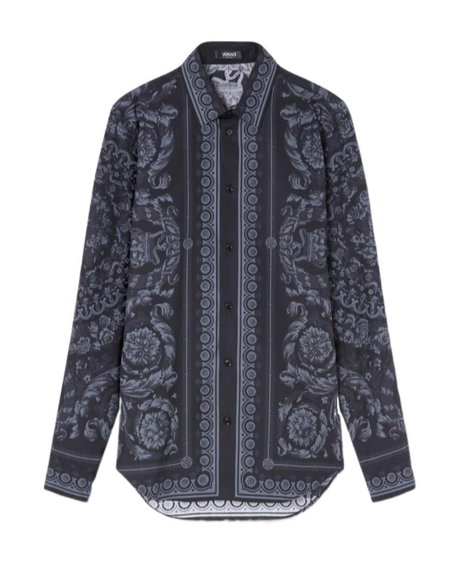 VERSACE Man Shirt Black Size 16 Cotton Product Image