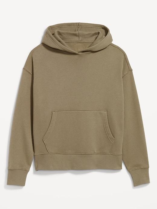 Oversized Cropped Essential Pullover Hoodie Product Image