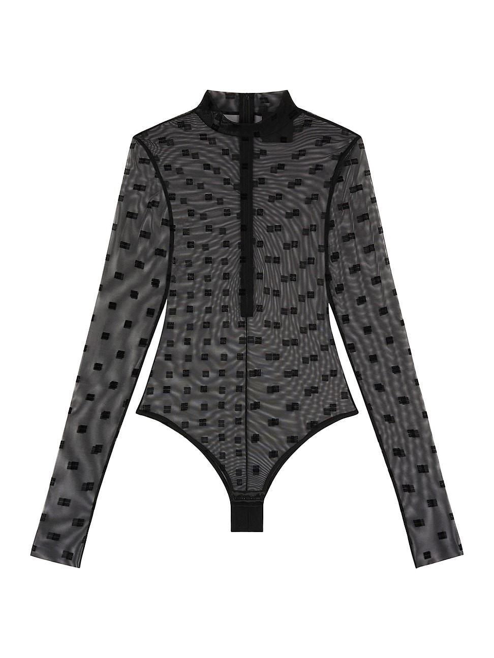 Womens Transparent Jacquard Bodysuit Product Image