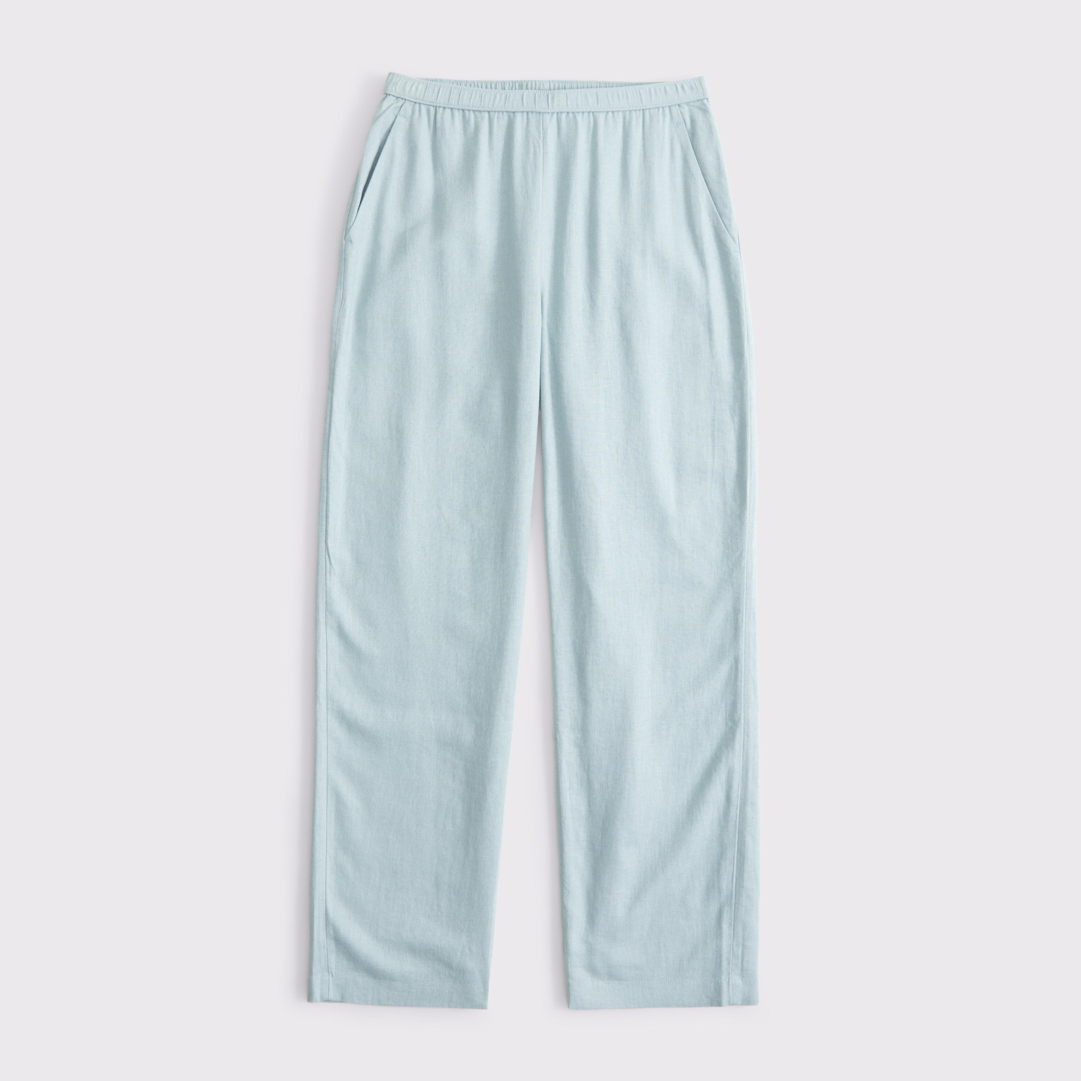 Straight Linen-Blend Pull-On Pant Product Image