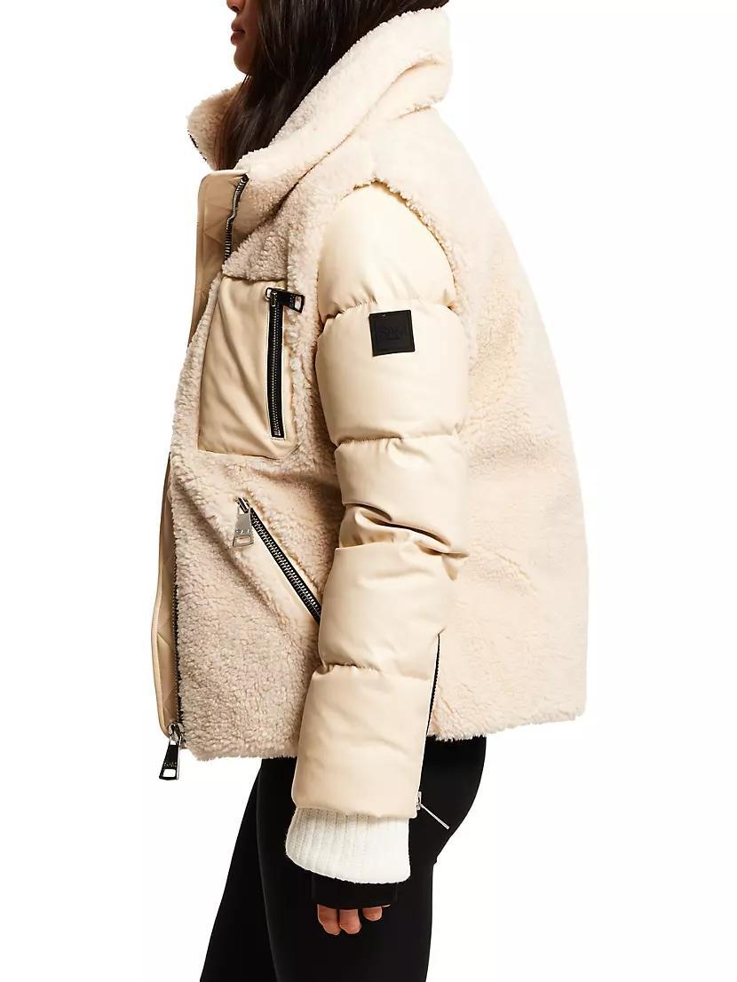 Wylie Vegan Leather & Sherpa Puffer Jacket Product Image