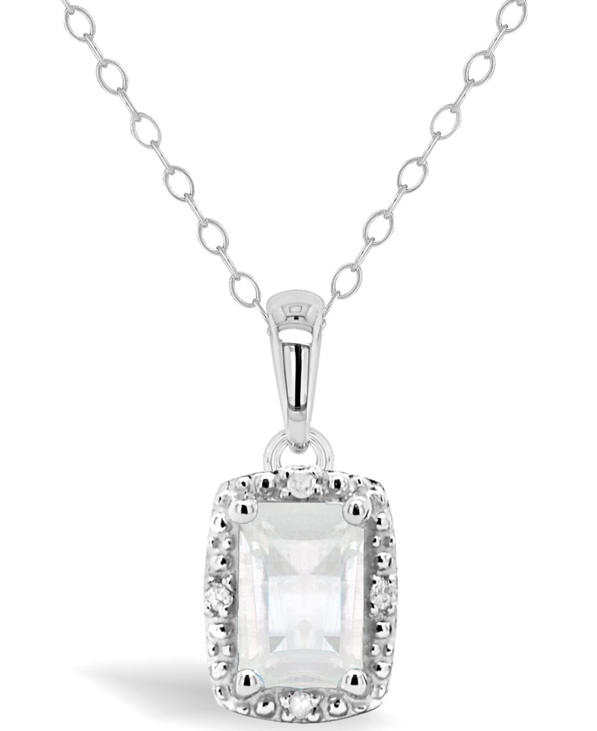 Gemstone and Diamond Accent Pendant Necklace in Sterling Silver Product Image