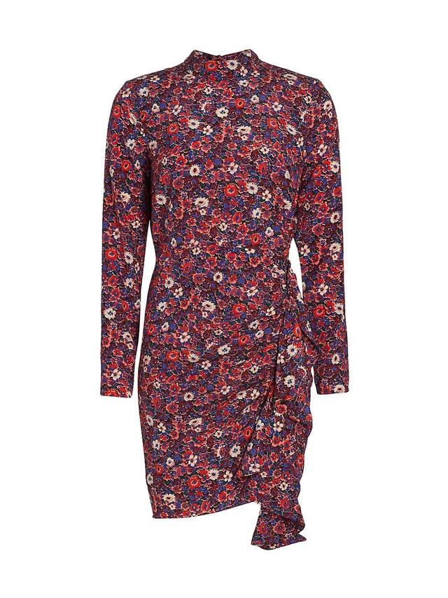 Womens Louella Floral Stretch Silk-Satin Minidress Product Image