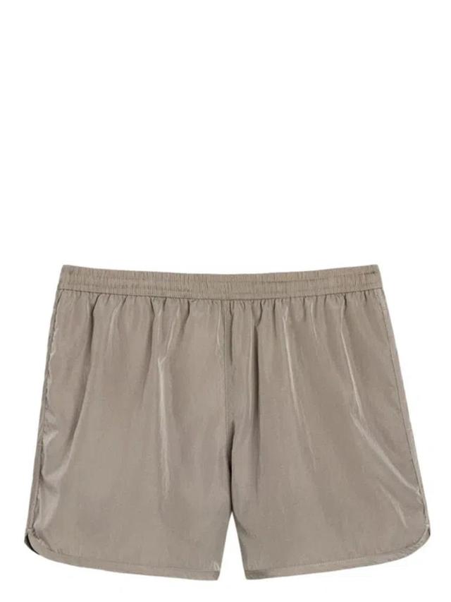 AMI ALEXANDRE MATTIUSSI Canvas Swim Shorts In Brown Product Image