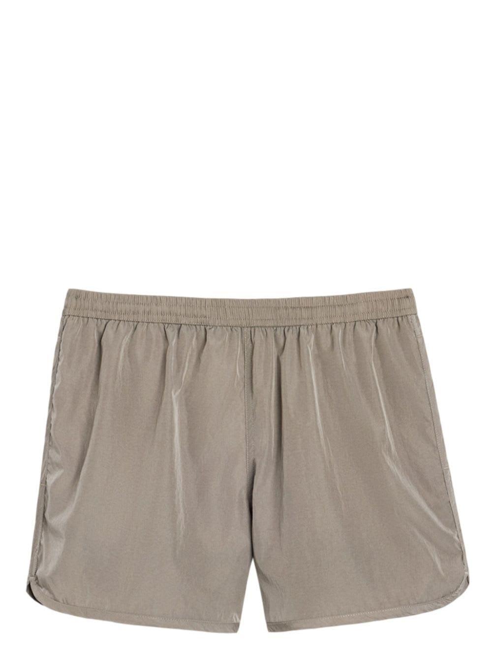 AMI ALEXANDRE MATTIUSSI Canvas Swim Shorts In Brown Product Image