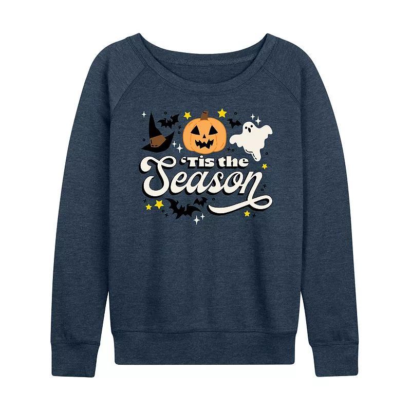 Womens Tis The Season Halloween Pullover Grey Blue Product Image