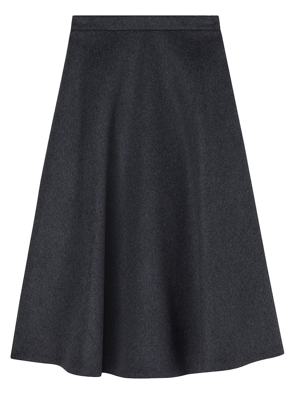 Womens Stretch Wool A-Line Maxi Skirt product image