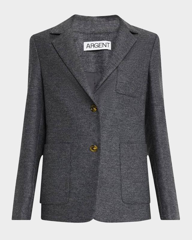 Single-Breasted Textured Wool Weekend Blazer Product Image